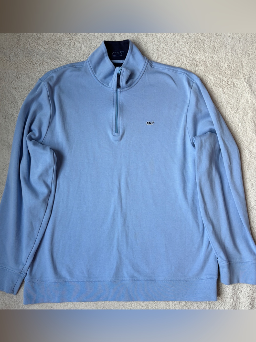 Vineyard Vines Men's Sky Blue Half-Zip Sweater Size Large